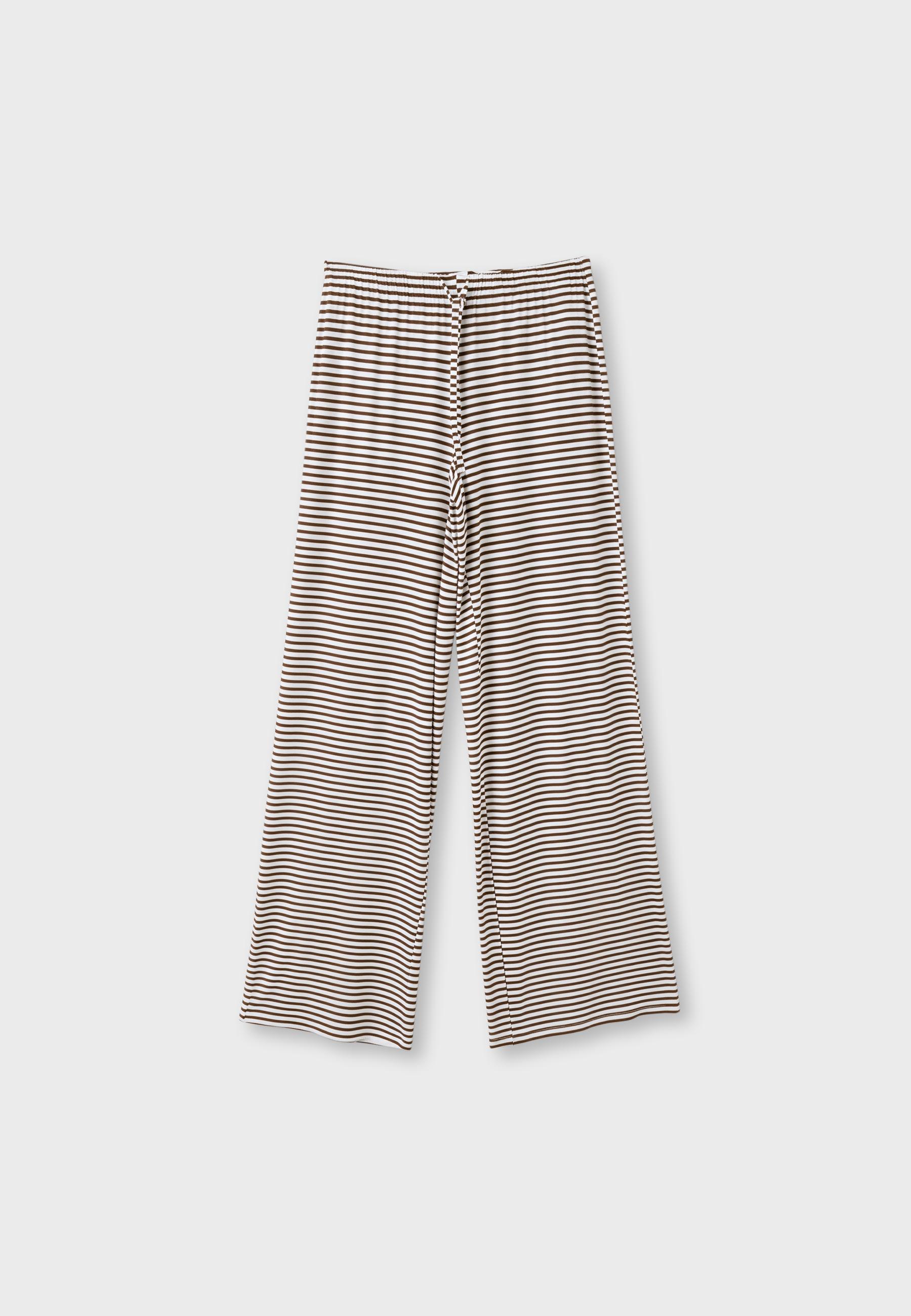 Striped slim-waist joggers — Brown
