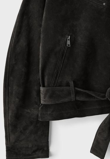 100% leather biker jacket — Dark grey 10