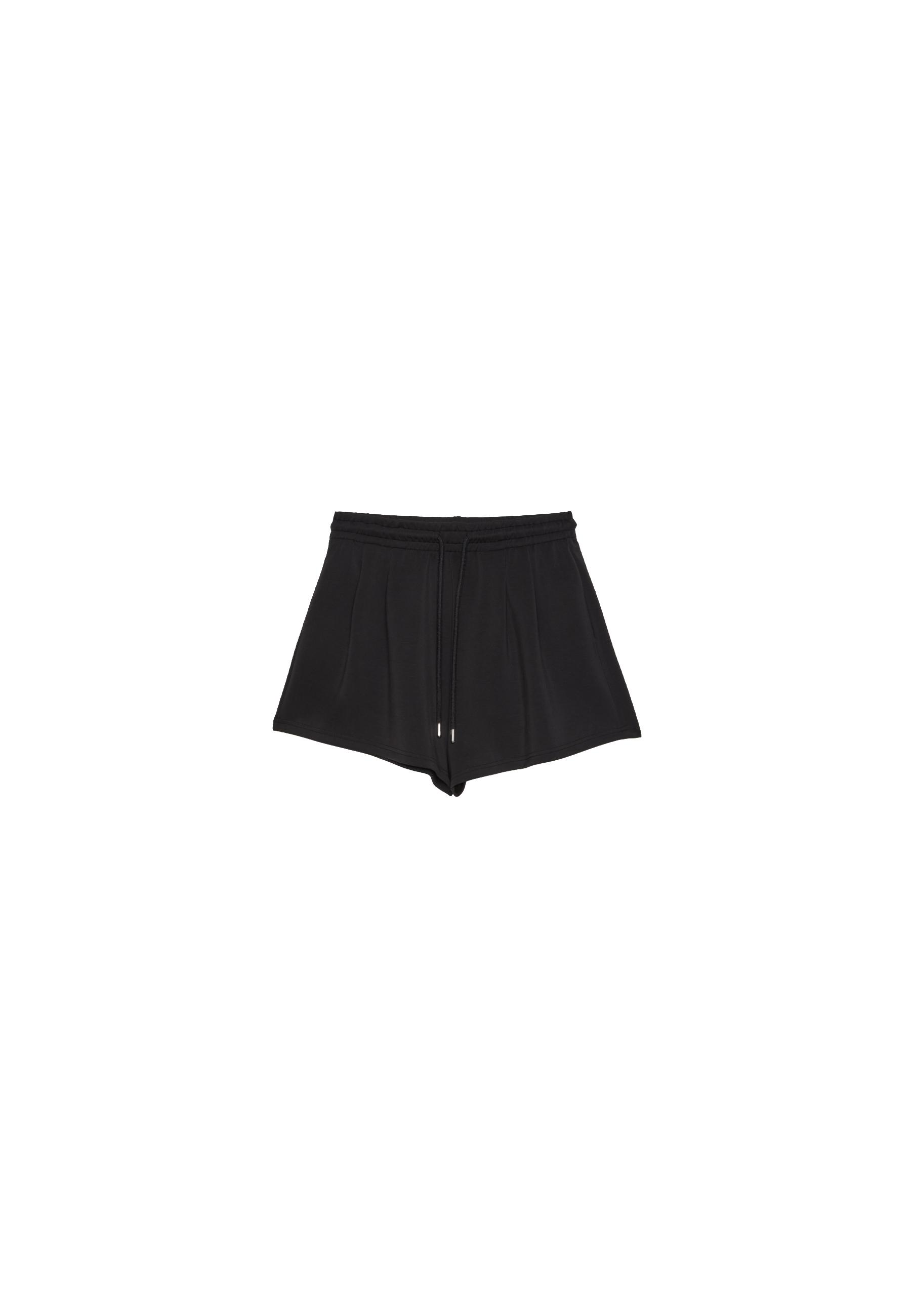 Soft-touch shorts with darts — Black