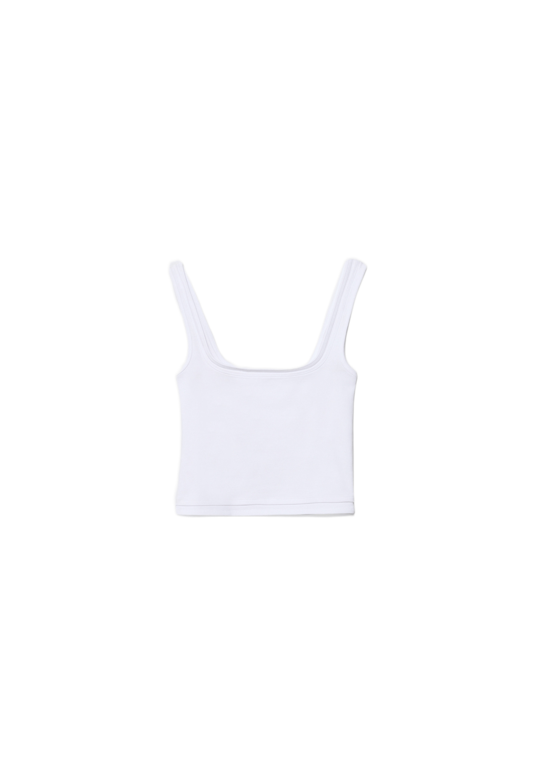 Two-piece effect square neckline top — White