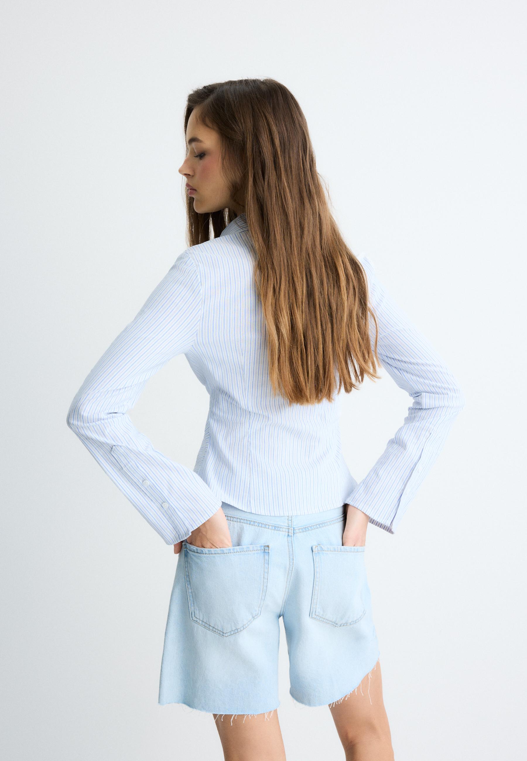 Bengaline gathered shirt — Sky blue