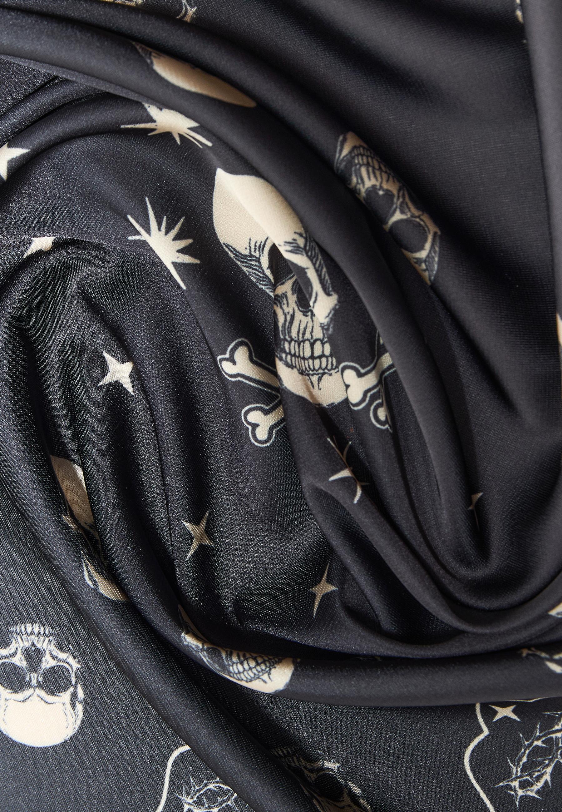 Skull print scarf — Black