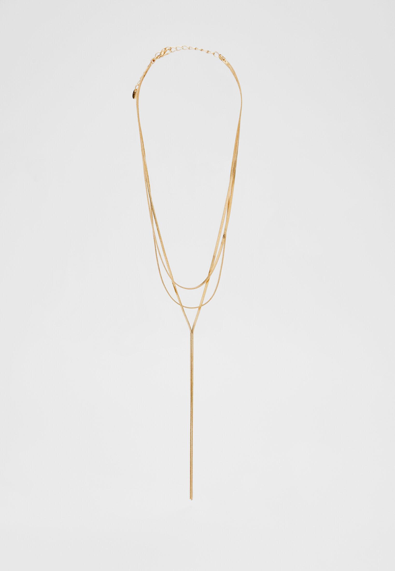 Long multi-chain necklace — Gold