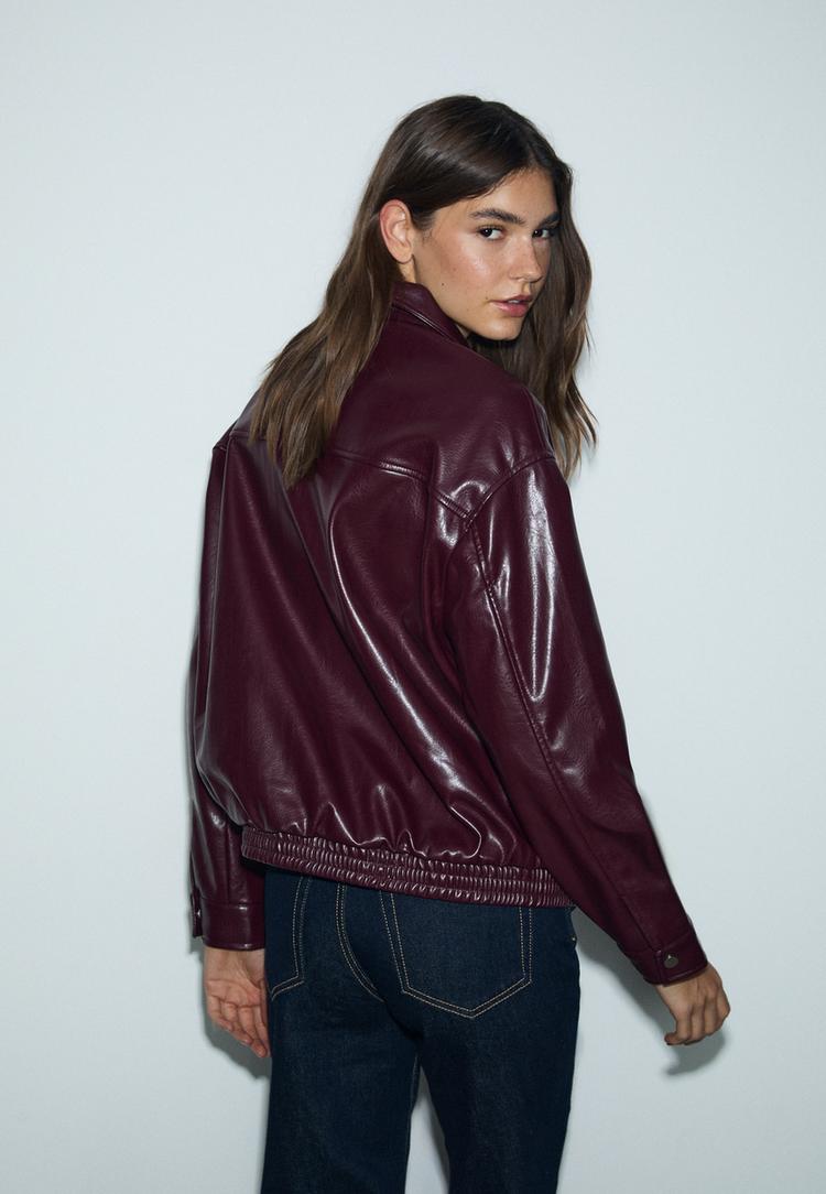 cazadora oversize efecto piel