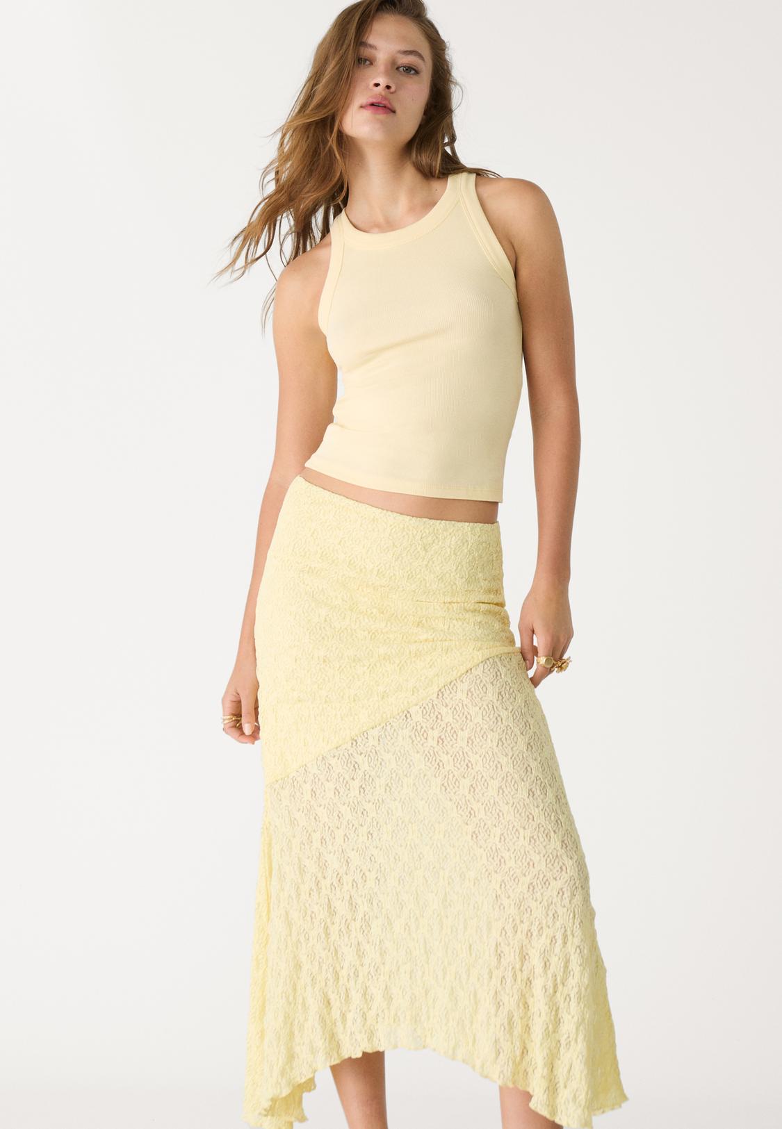 Lace midi skirt Women's fashion Stradivarius United Kingdom