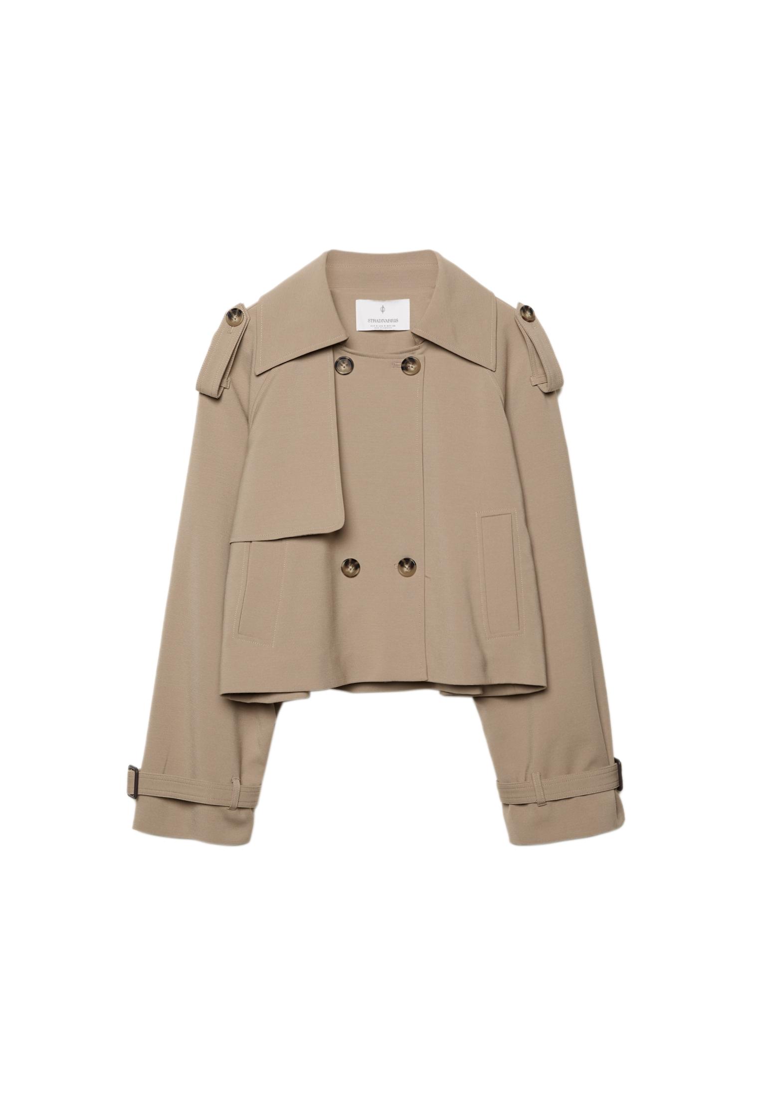 Short fluid trench coat — Khaki