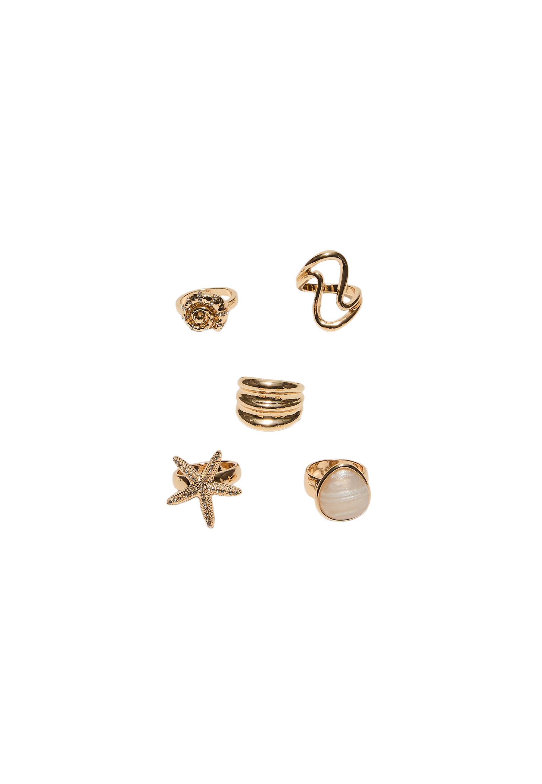 Set of 5 sea rings — Gold