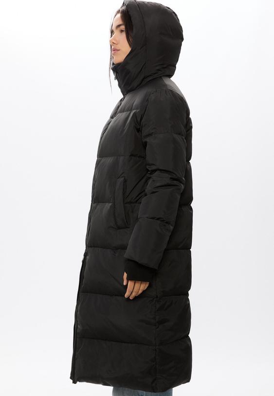 long feather and down puffer coat