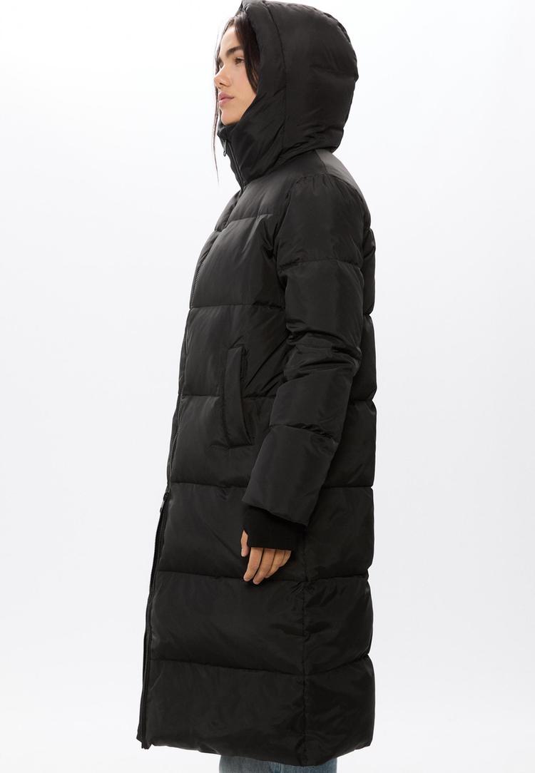 abrigo acolchado largo plumas