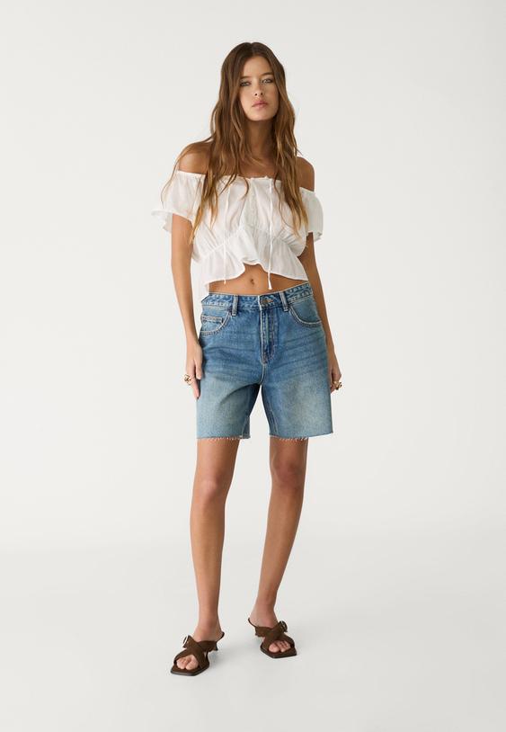 bermudas de ganga de cintura media