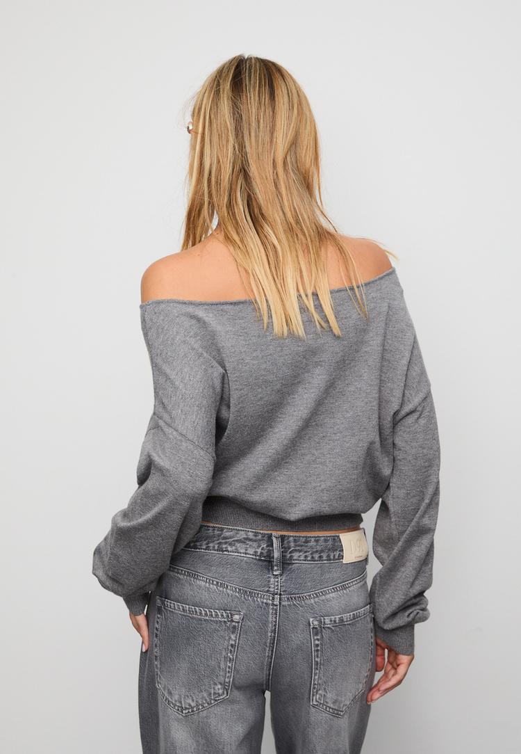 tricot trui met boothals