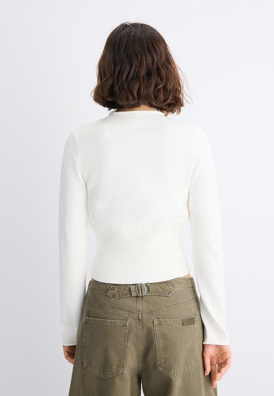 cardigan entallado cuello mao