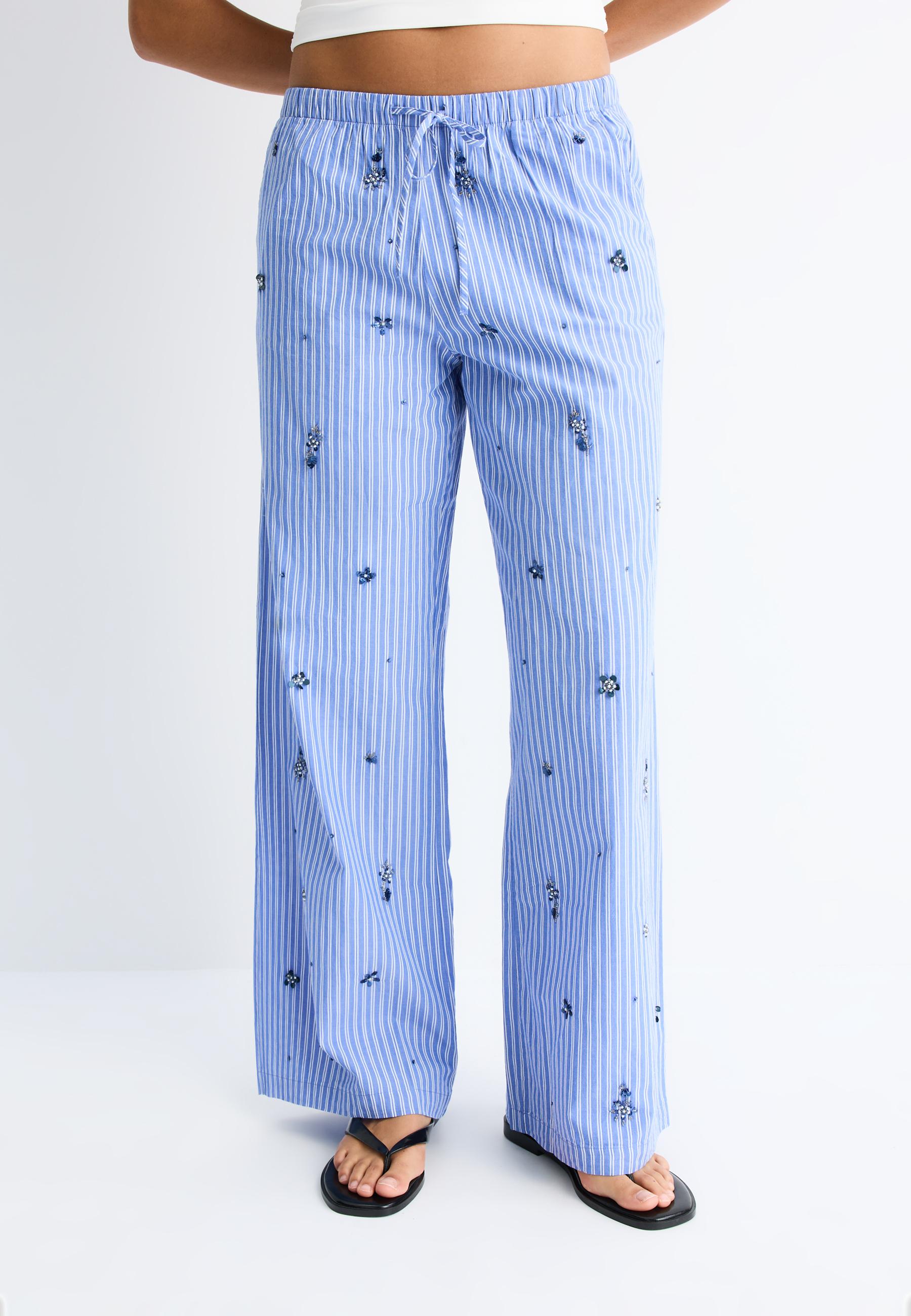 İşlemeli pijama pantolon - Görsel 3
