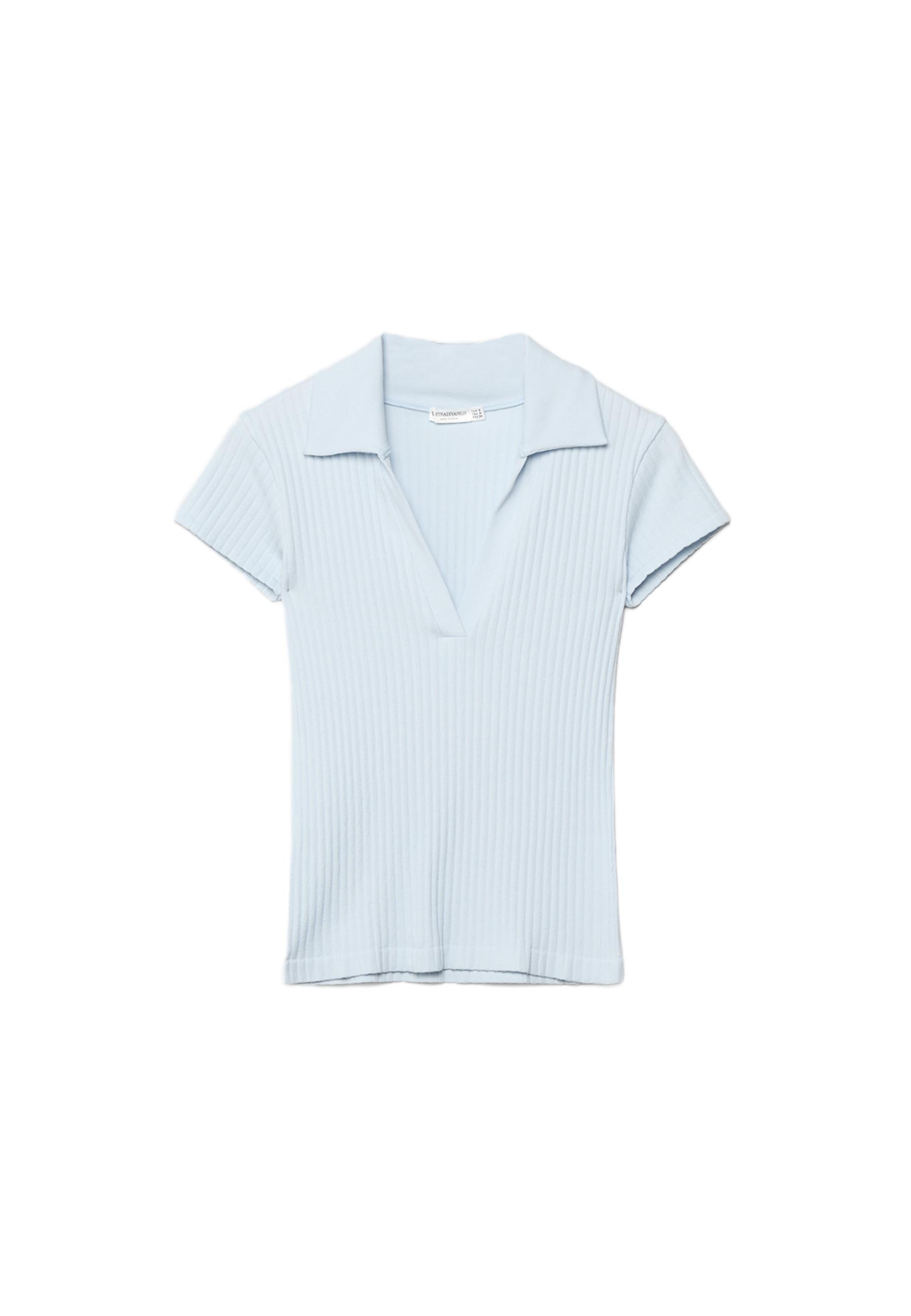 Basic seamless polo T-shirt — Sky blue