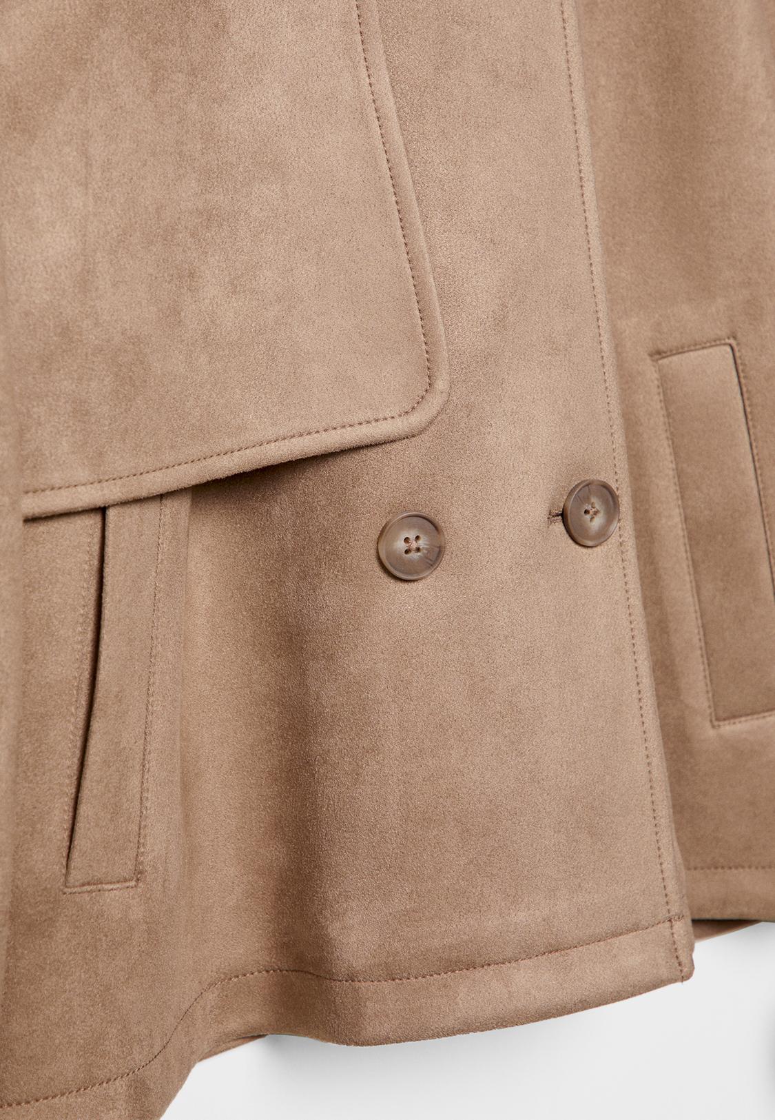 Kurzer Trenchcoat im Wildlederimitat Mode für Damen