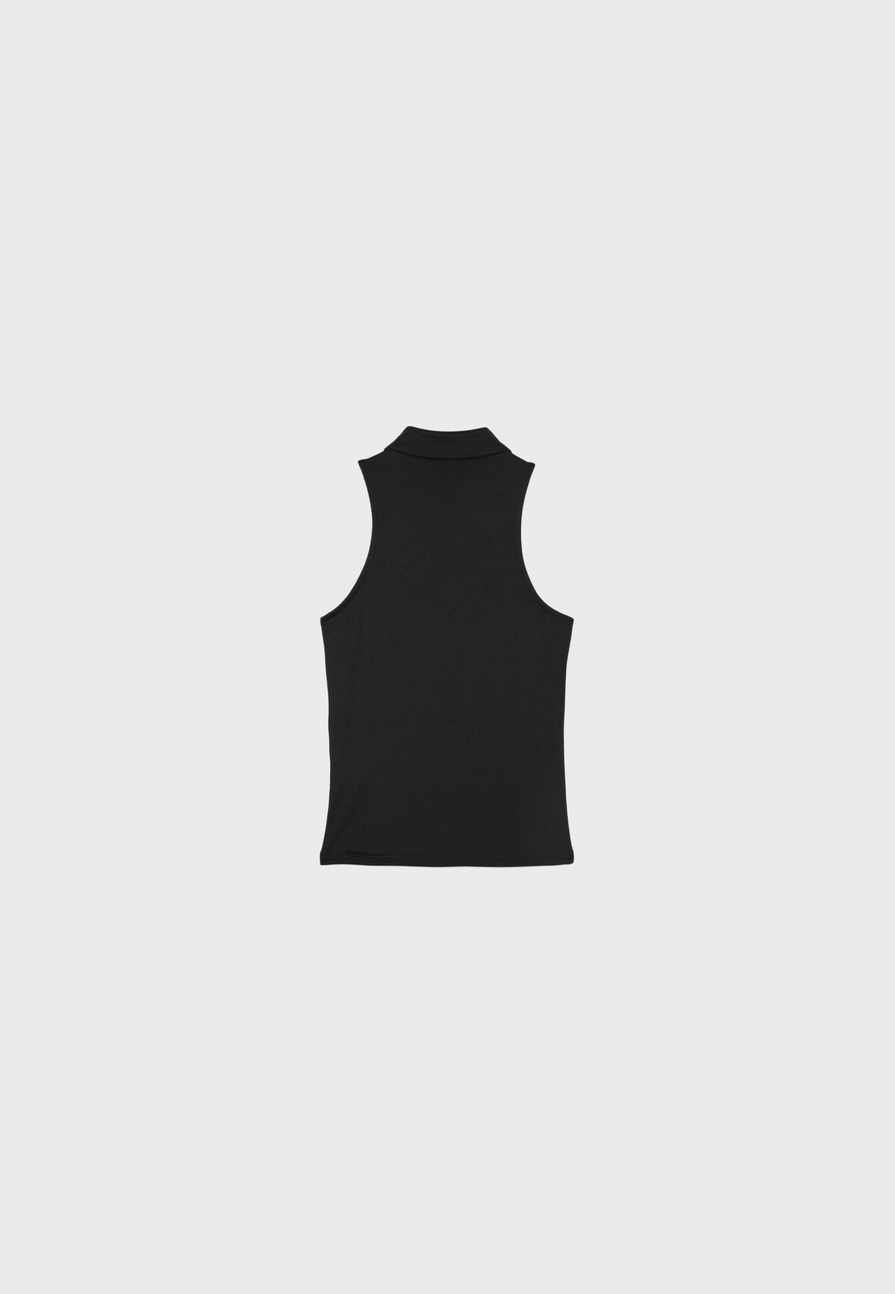 Polyamide top with neck detail — Black