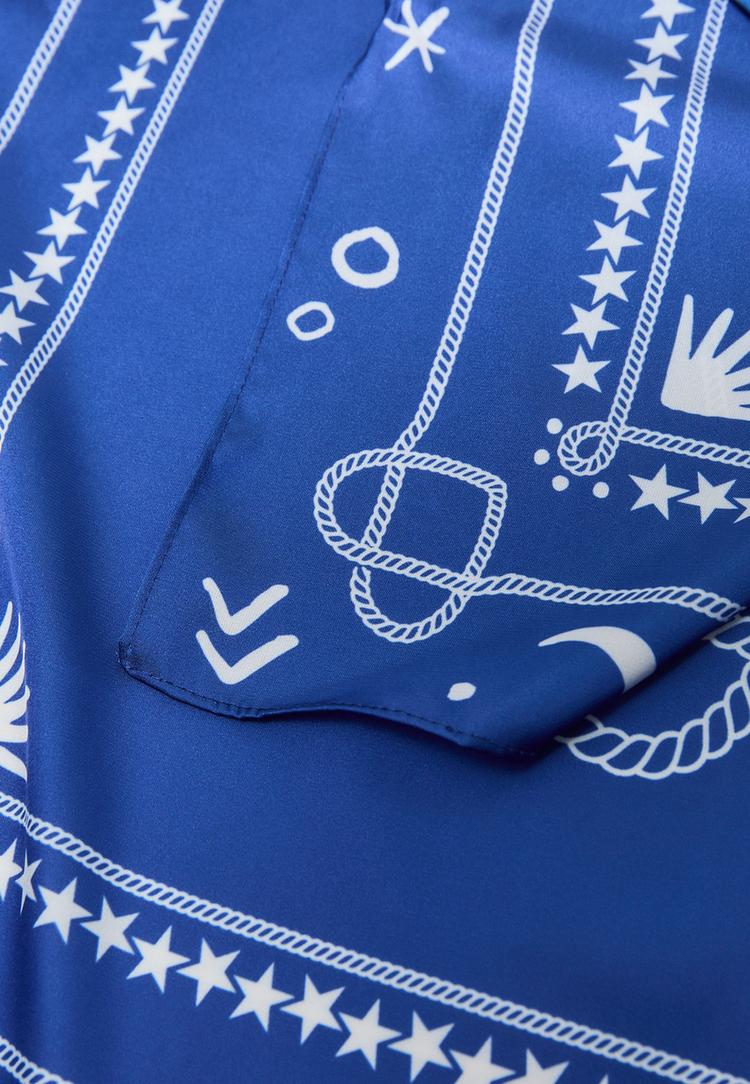 Stradivarius Μαντήλι Με Κορδόνι Και Καρδιά Μπλε Os φωτογραφία