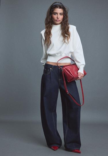 Padded shoulder knit jumper — Ecru 2