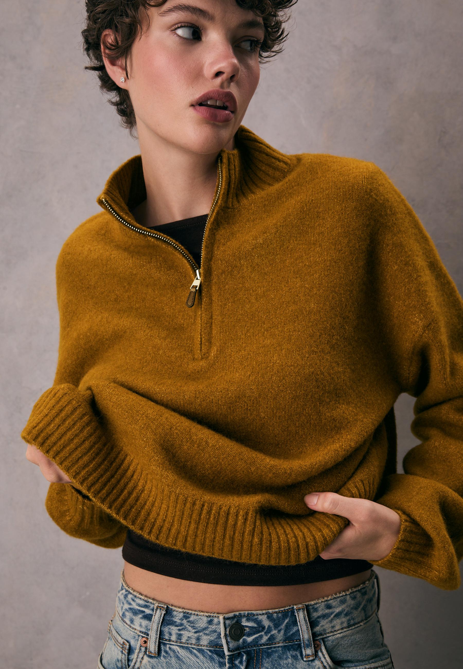 Knit jumper with zip - Women's fashion | Stradivarius United States