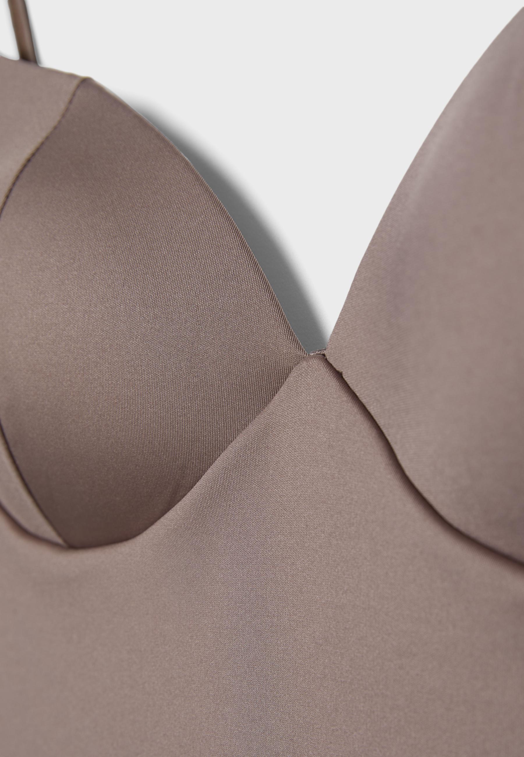 Corsetry-inspired top — Brown