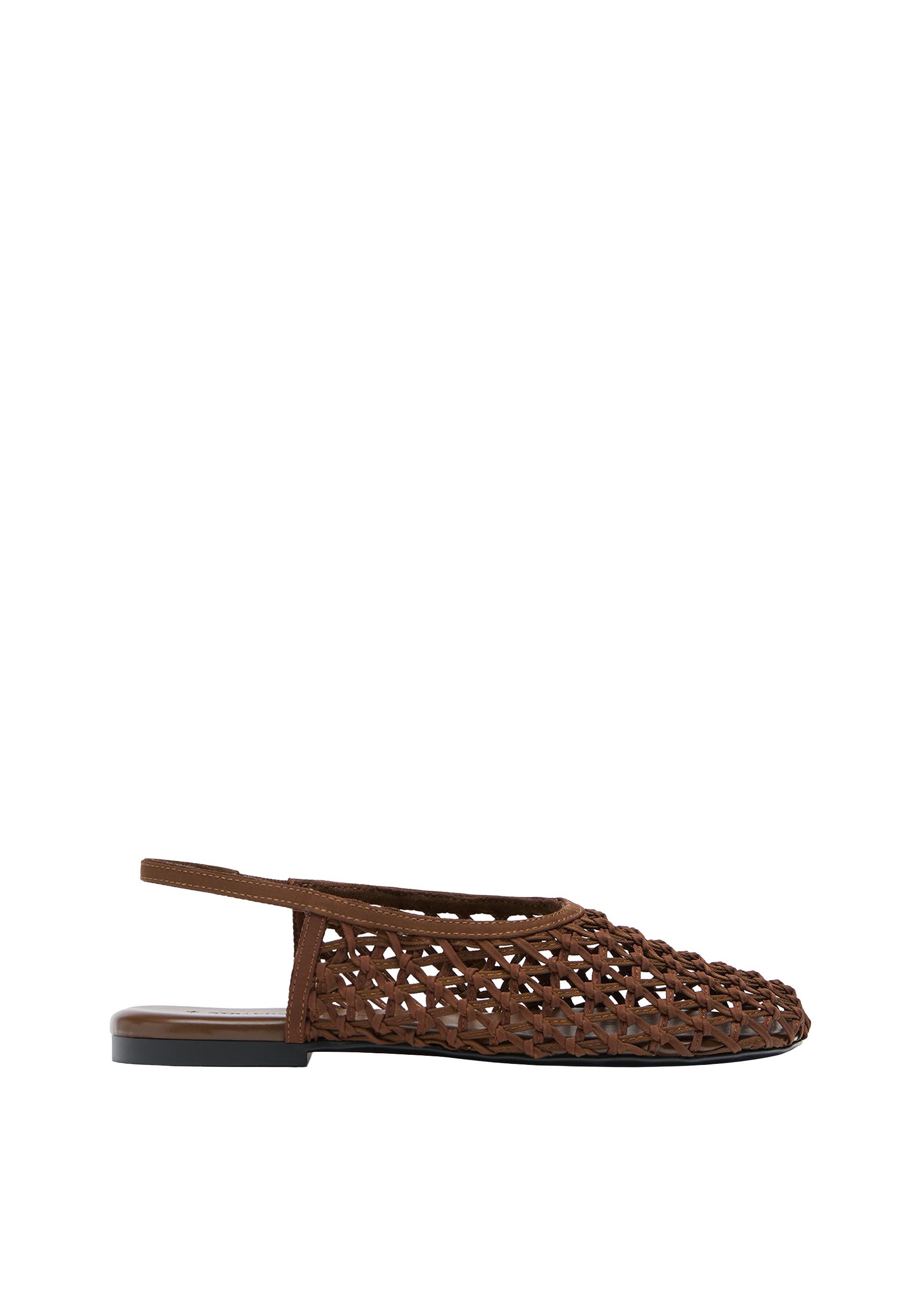 Open-back mesh babouches — BROWN