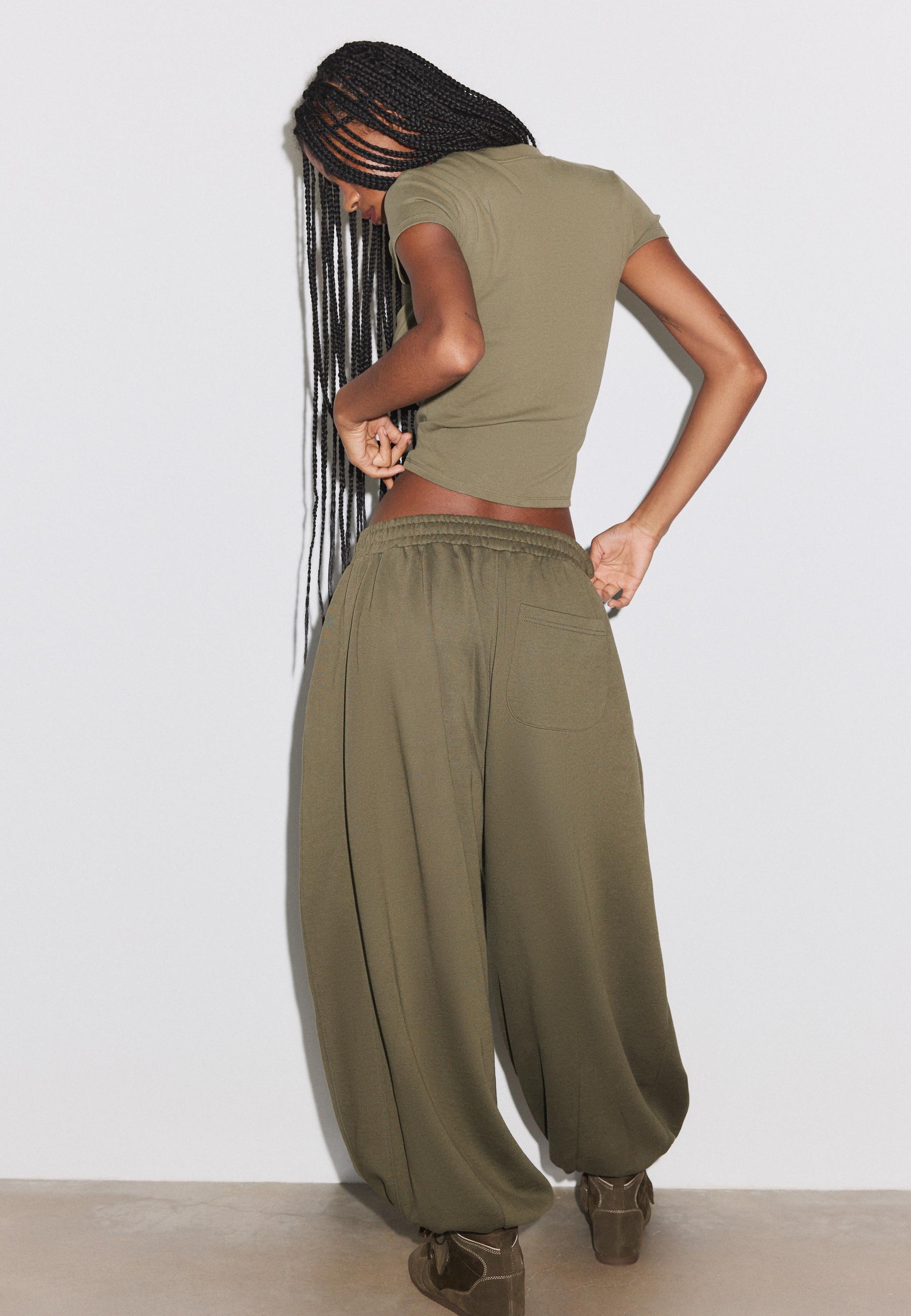 Balloon jogger trousers with toggles — Khaki