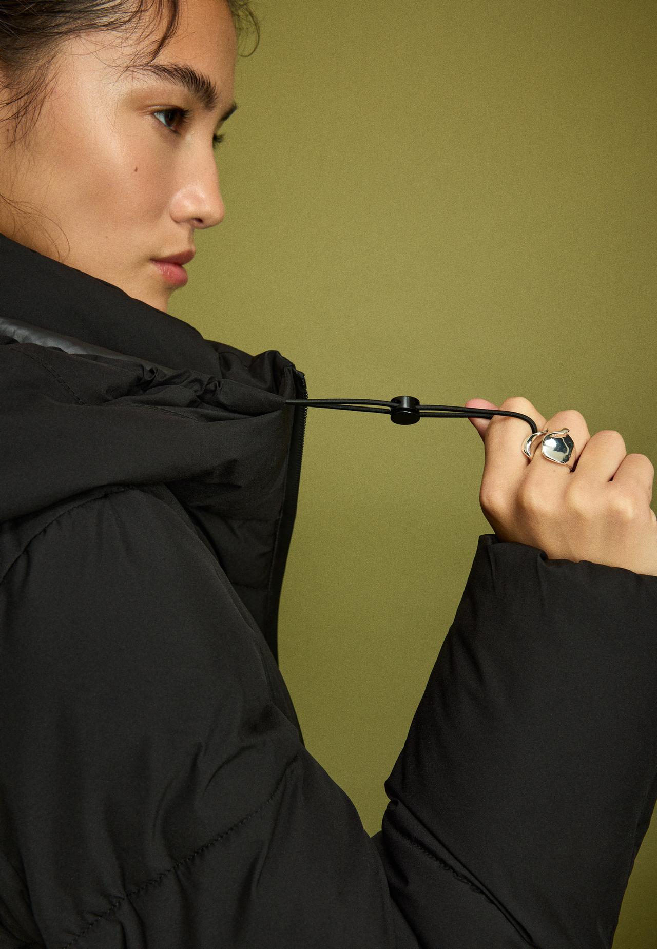 Basic padded coat — Black