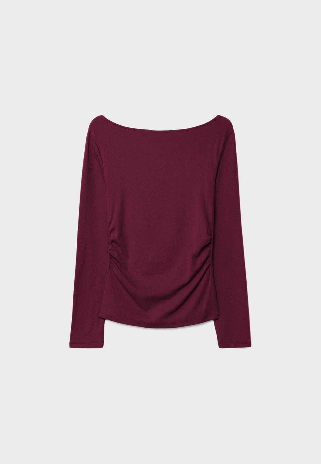 Camiseta manga larga frunce