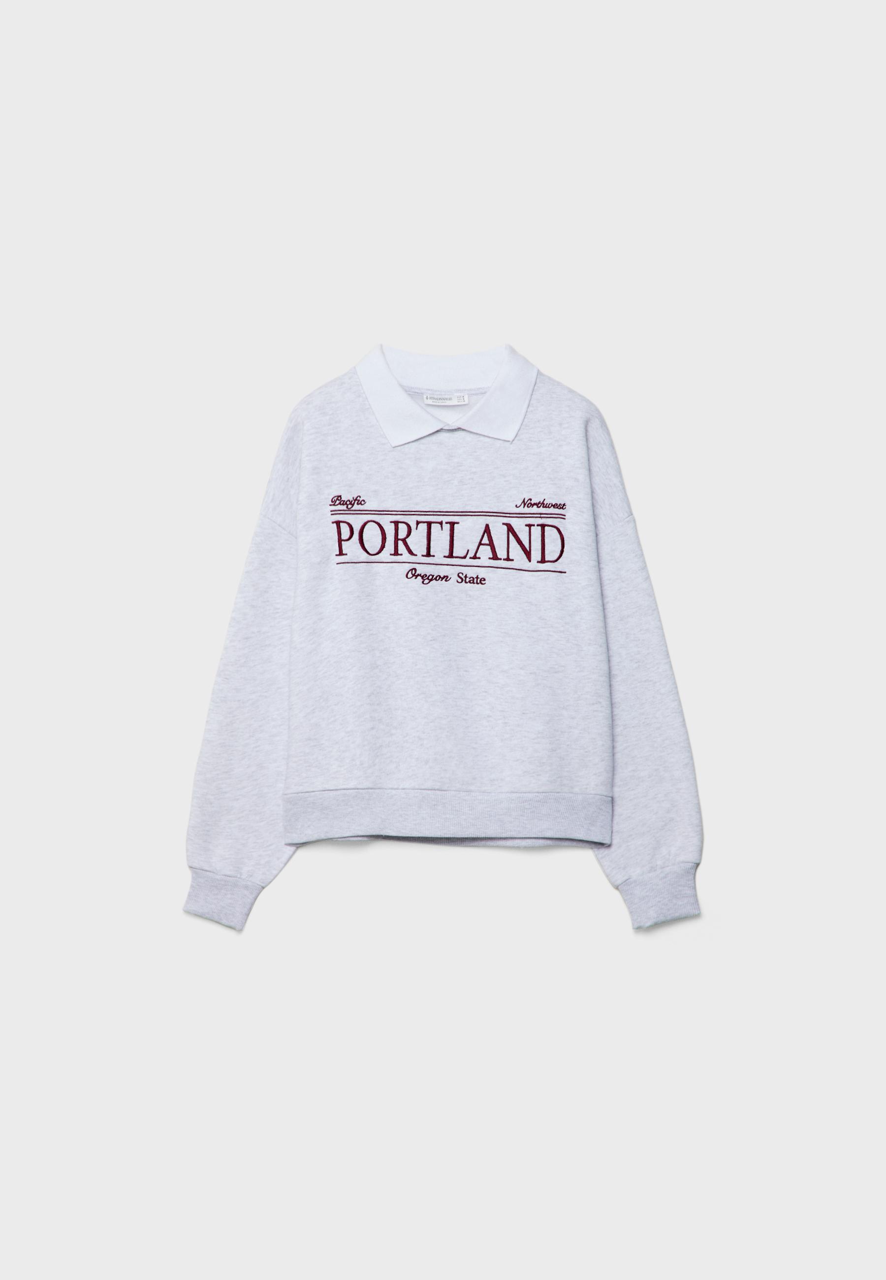 Embroidered polo sweatshirt - Women's fashion | Stradivarius