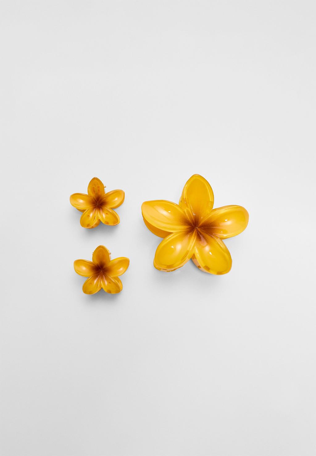 Pack of 3 floral hair clips