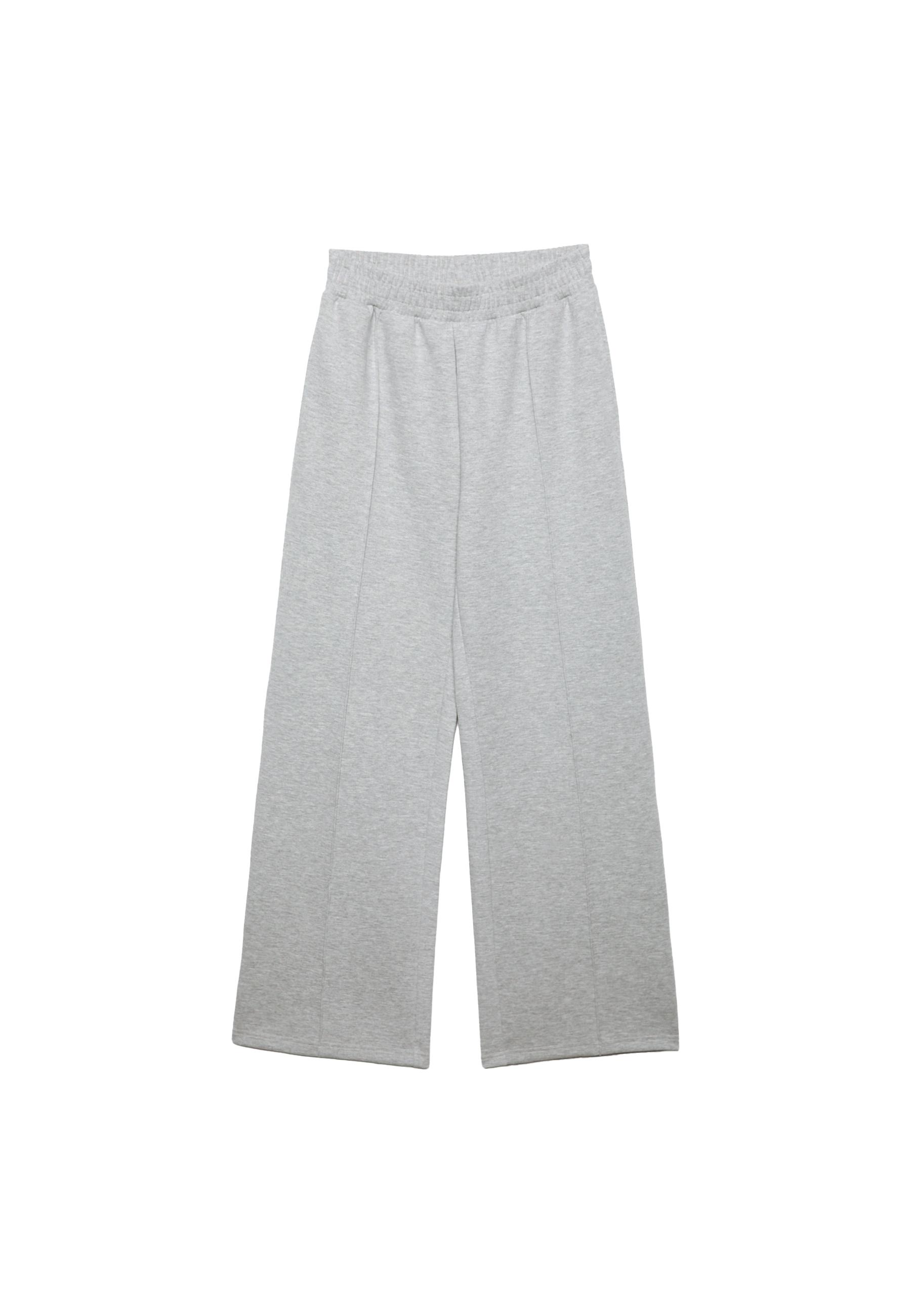 Soft-touch interlock jogger trousers — Grey melange