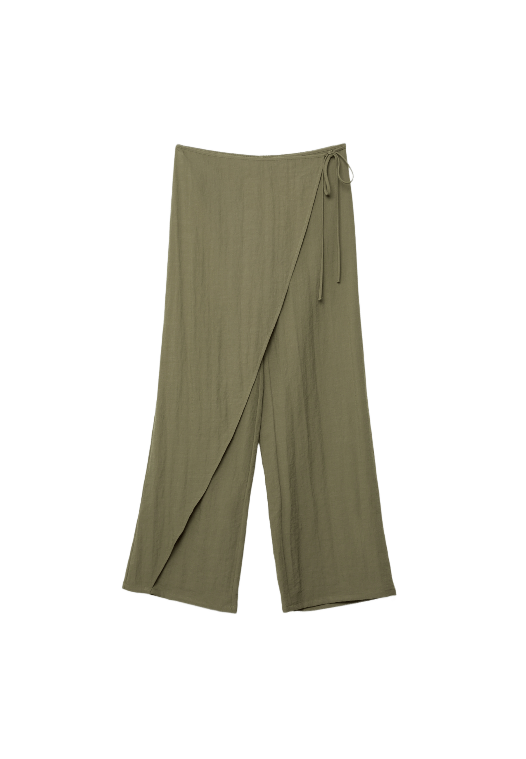 Flowing wrap trousers — Khaki