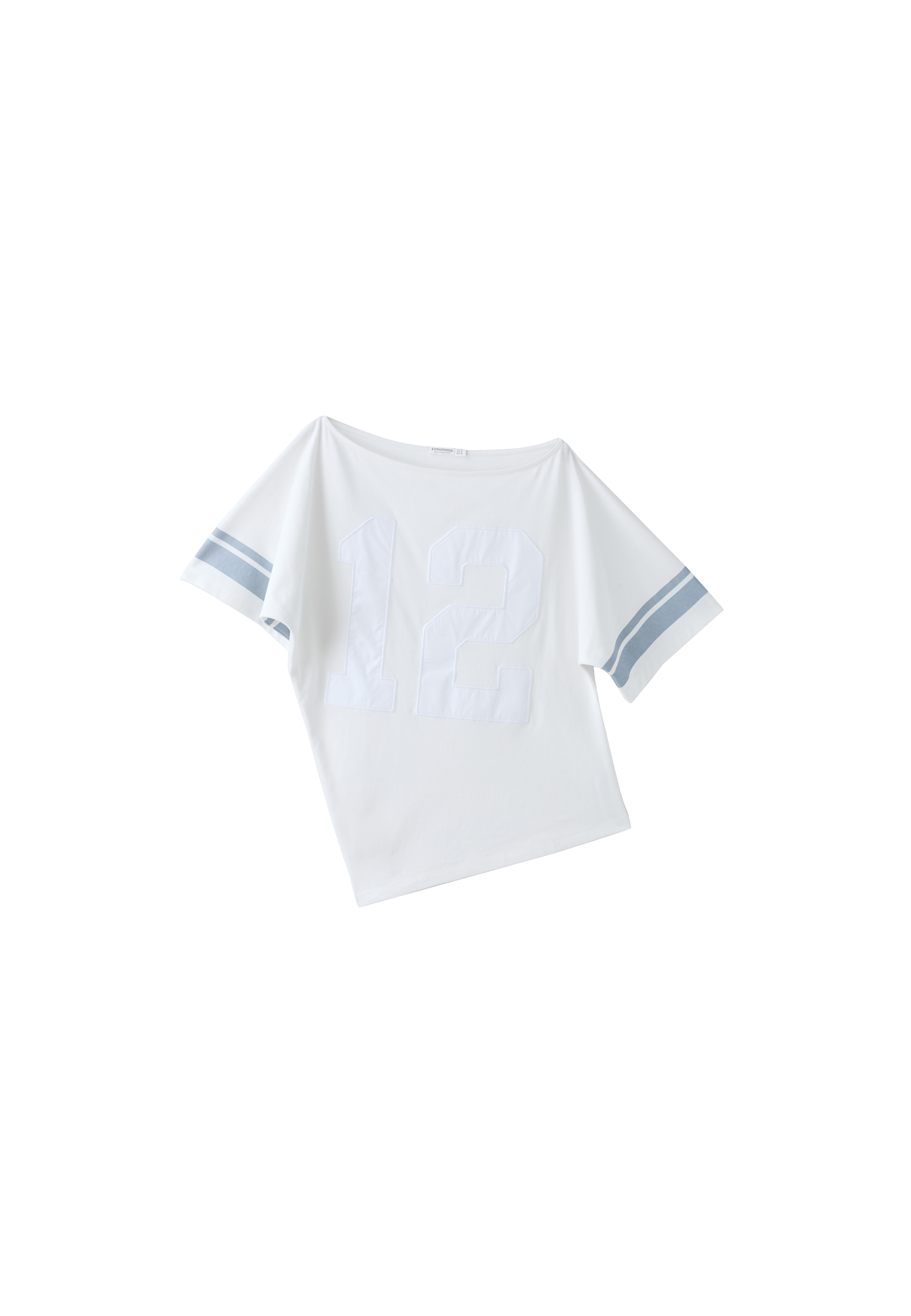 Asymmetric embroidered T-shirt — Ecru