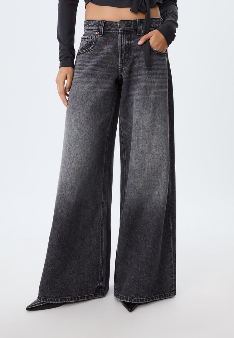jeans low waist wide leg estrellas