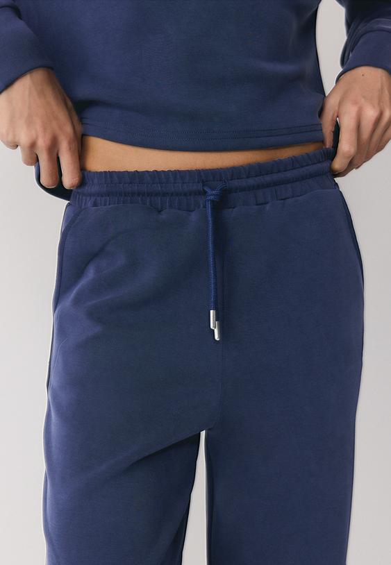 Stradivarius Soft-Touch Palazzo Joggers Dark Blue Xl