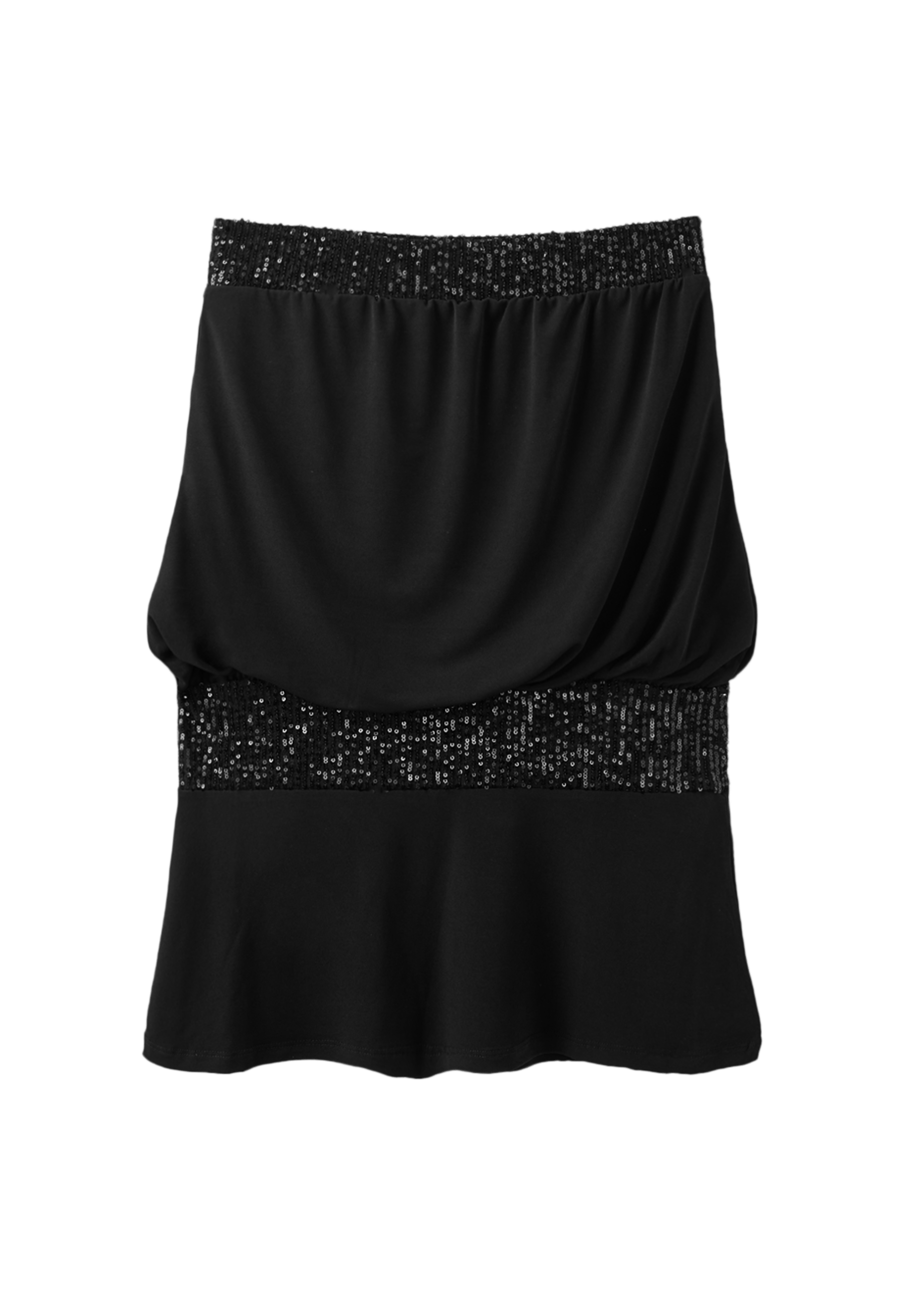 Combined sequin mini dress — Black