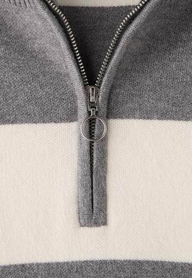 Zip-up knit sweater — Dark grey 9