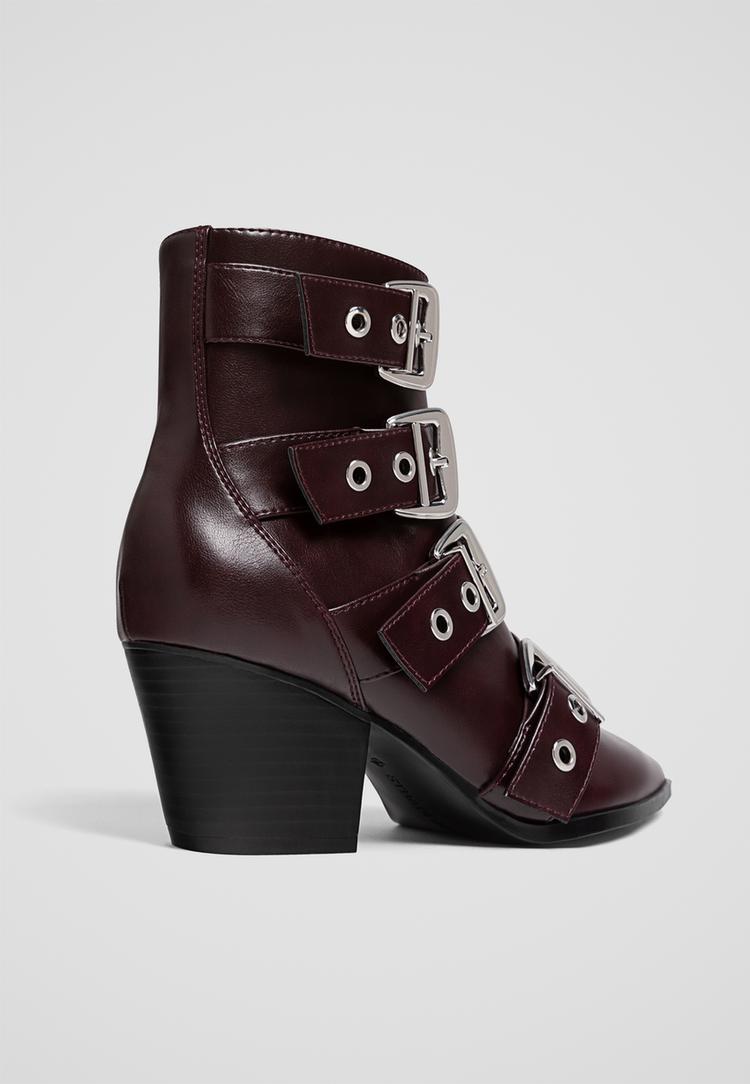 botines tacon hebillas
