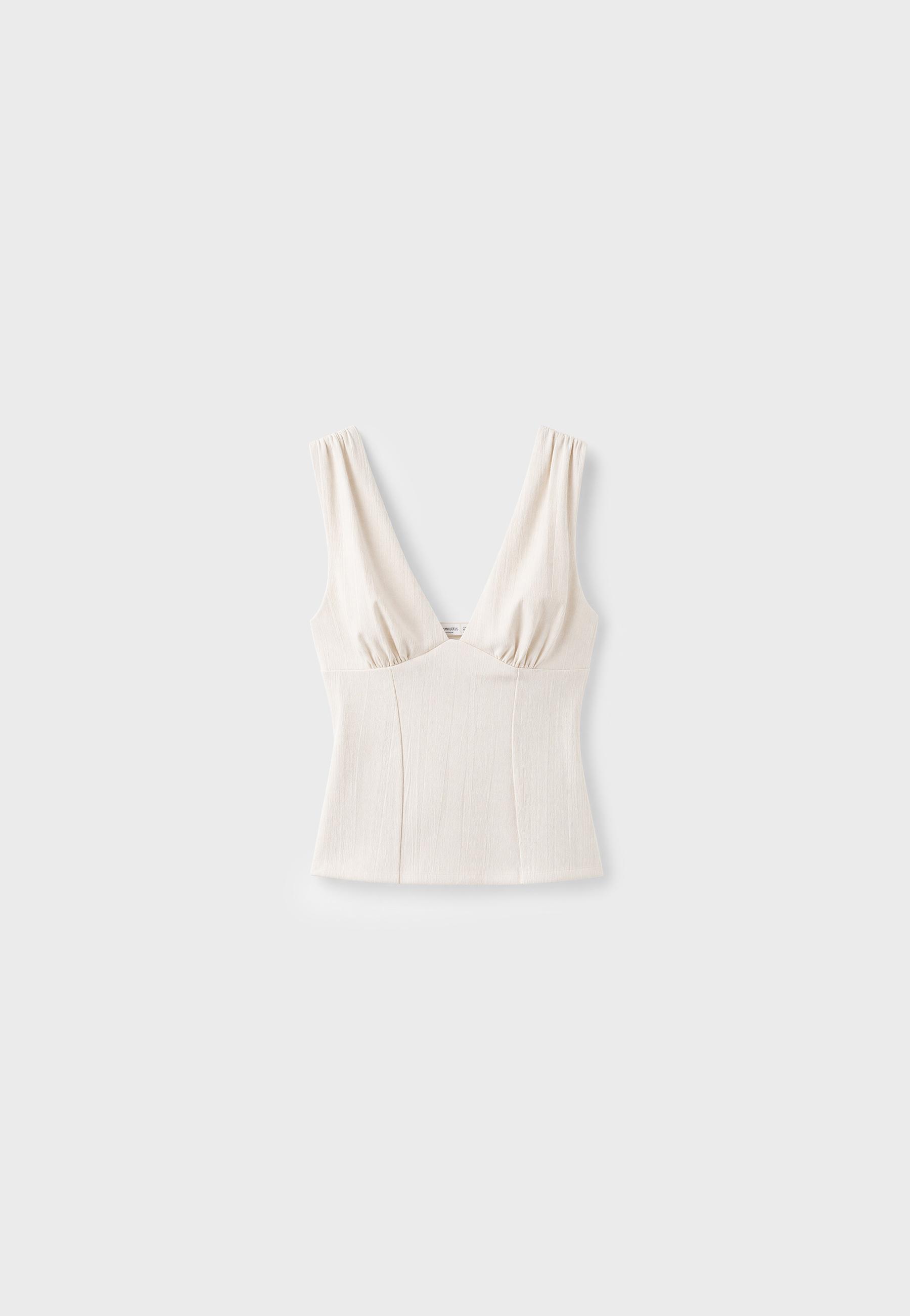 Fitted wide-strap top — Ice