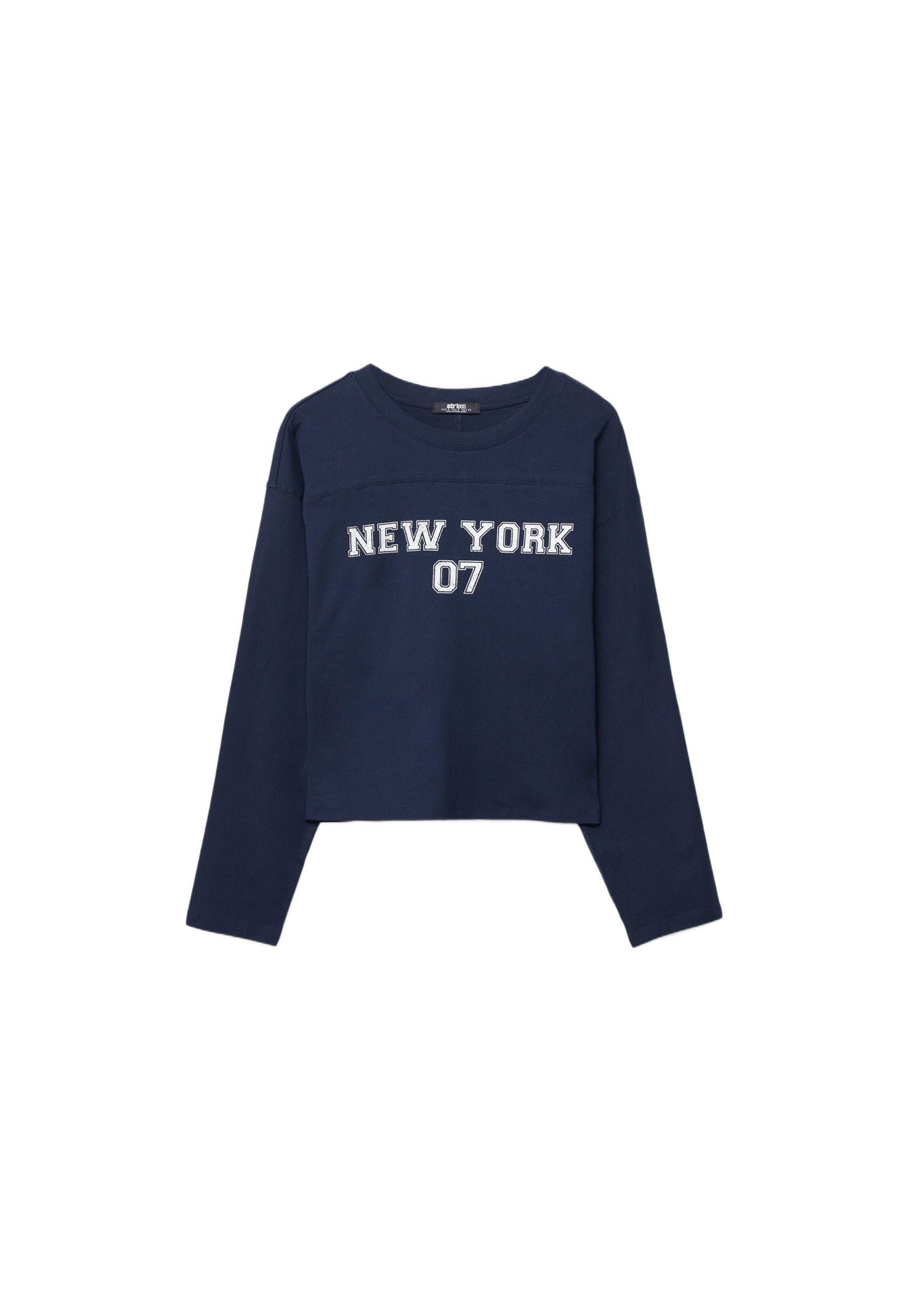 Printed kimono sleeve T-shirt — Navy blue