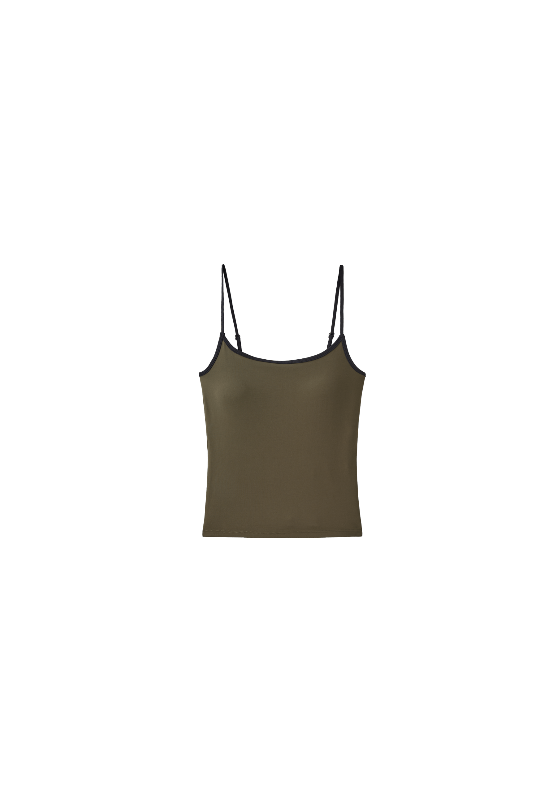Polyamide strappy top with cups — Khaki