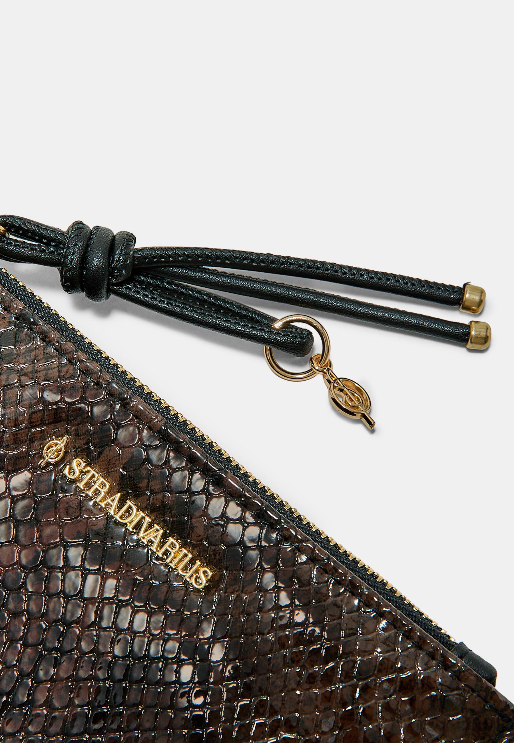 Compact snakeskin print wallet — Brown