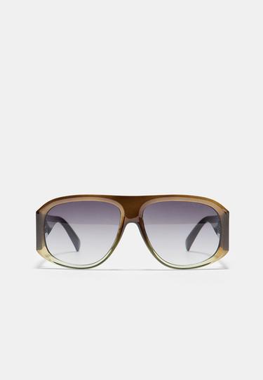 Resin gradient sunglasses — Khaki 1