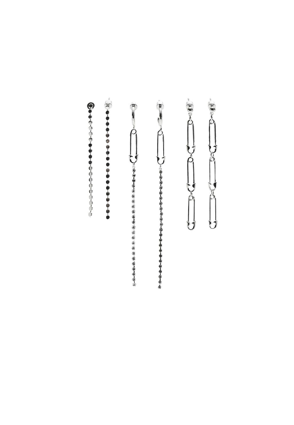 Set 3 pendientes largos brillos