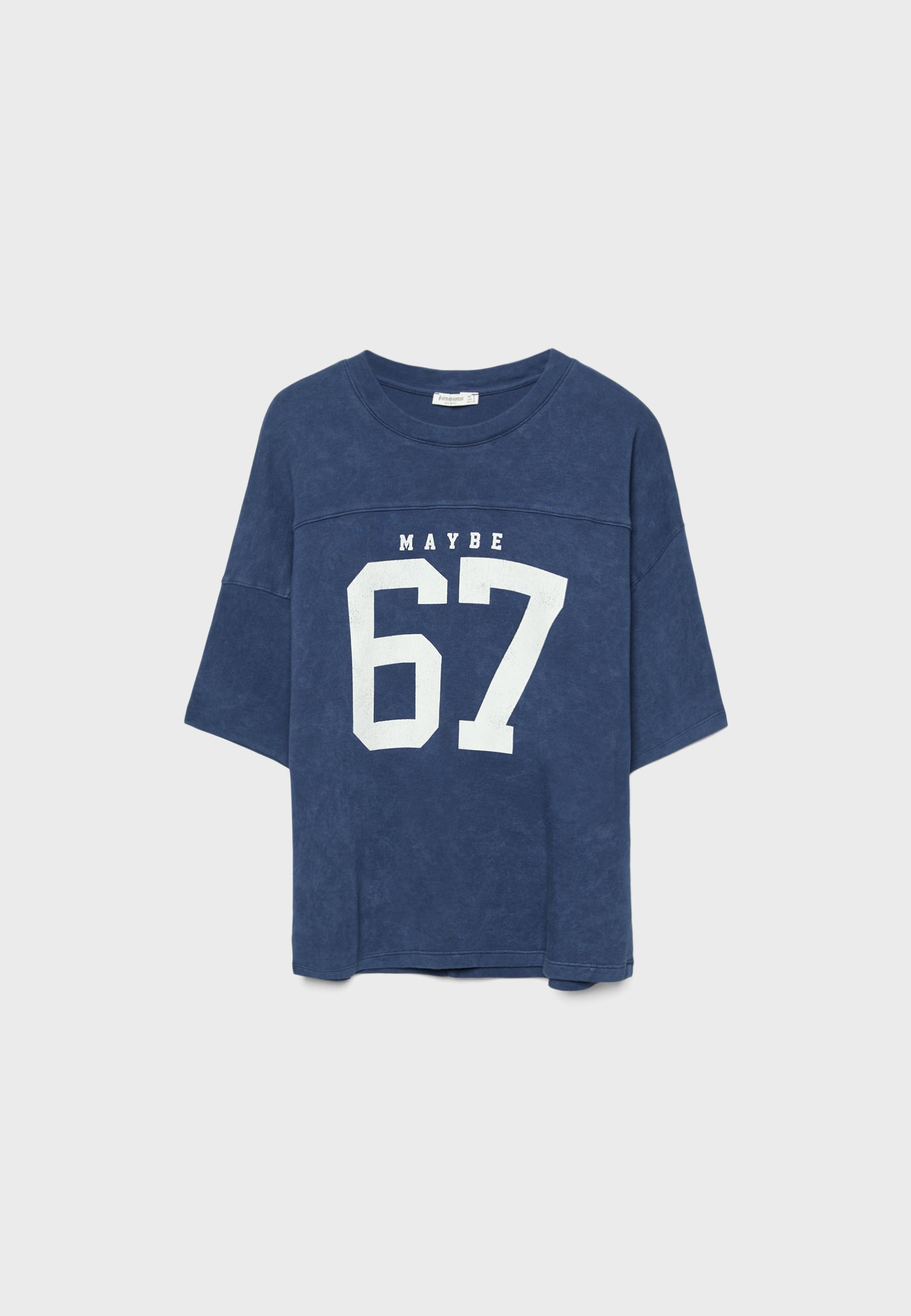 Short sleeve T-shirt with graphic detail — Navy blue