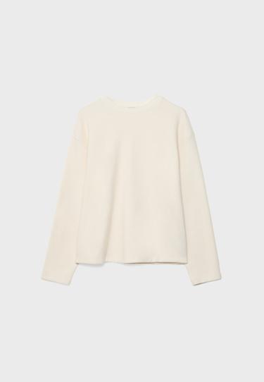 Knit round neck T-shirt — Ecru 7