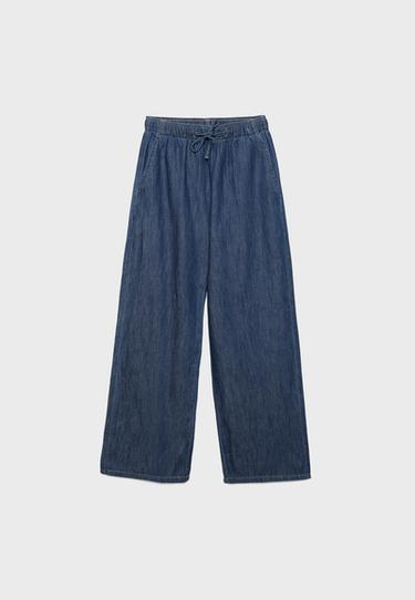 Drawstring flowing denim trousers — RINSE BLUE DENIM 7