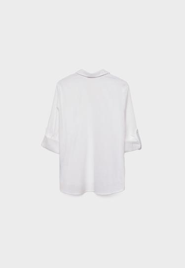Linen blend shirt with pocket — White 7