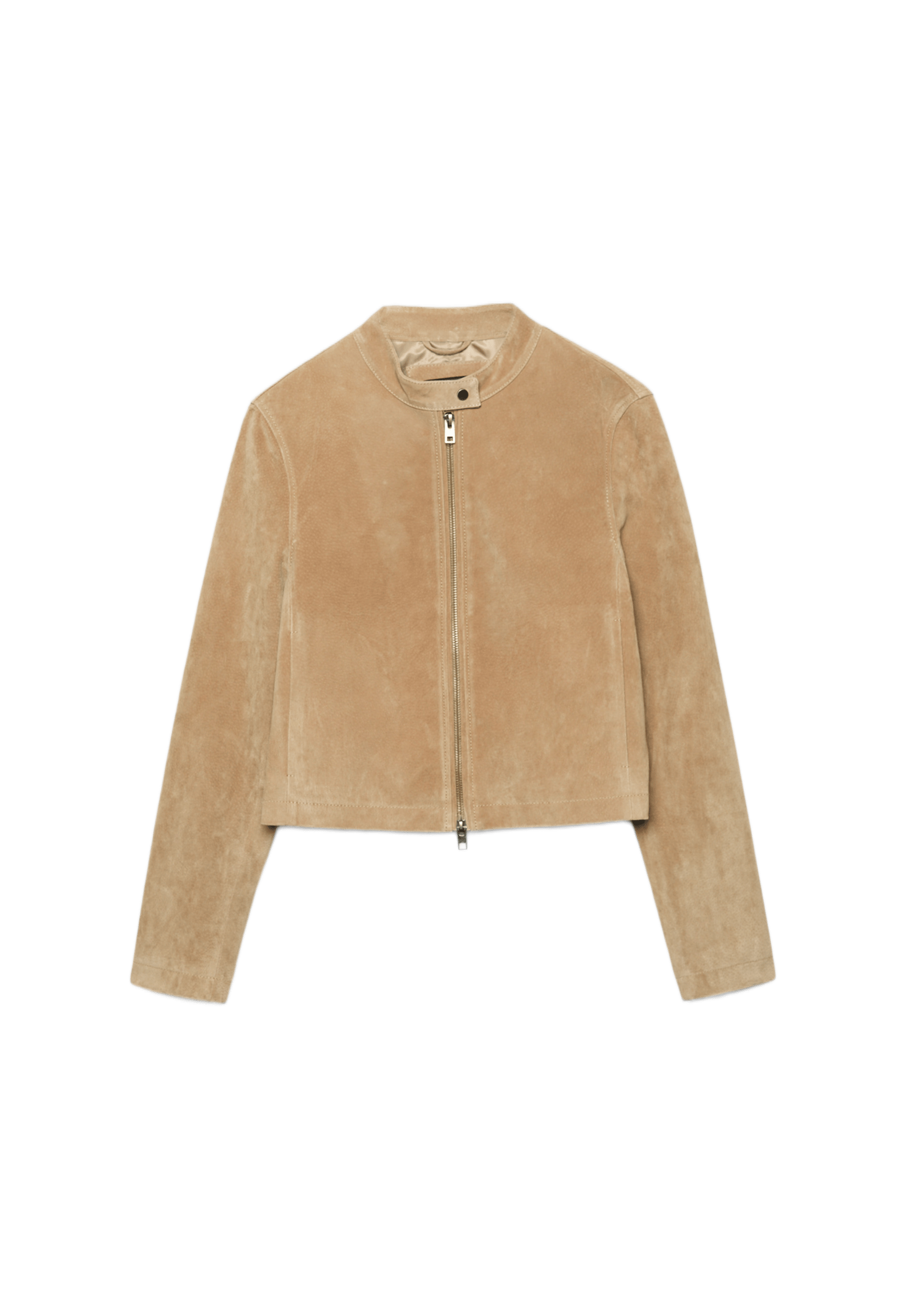100% leather biker jacket — Stone