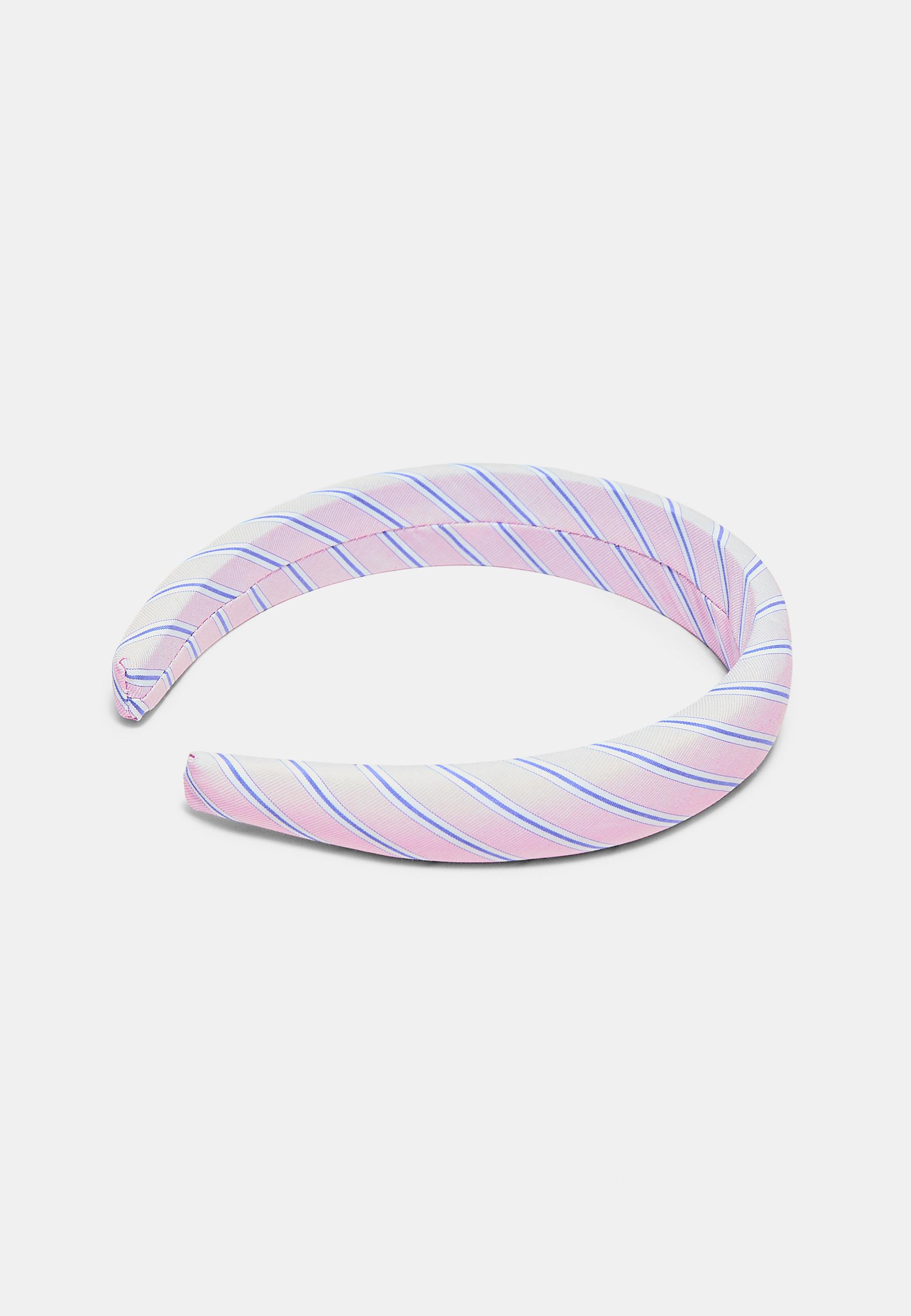 Rigid striped headband — Pastel pink